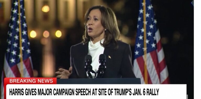 Harris Attempts to Draw Contrast with Trump at Ellipse Rally